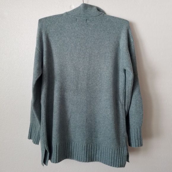 Lou & Grey Womens M Quarter Zip Sweater Half Mock Ribbed Super Soft Light Teal - Picture 2 of 7